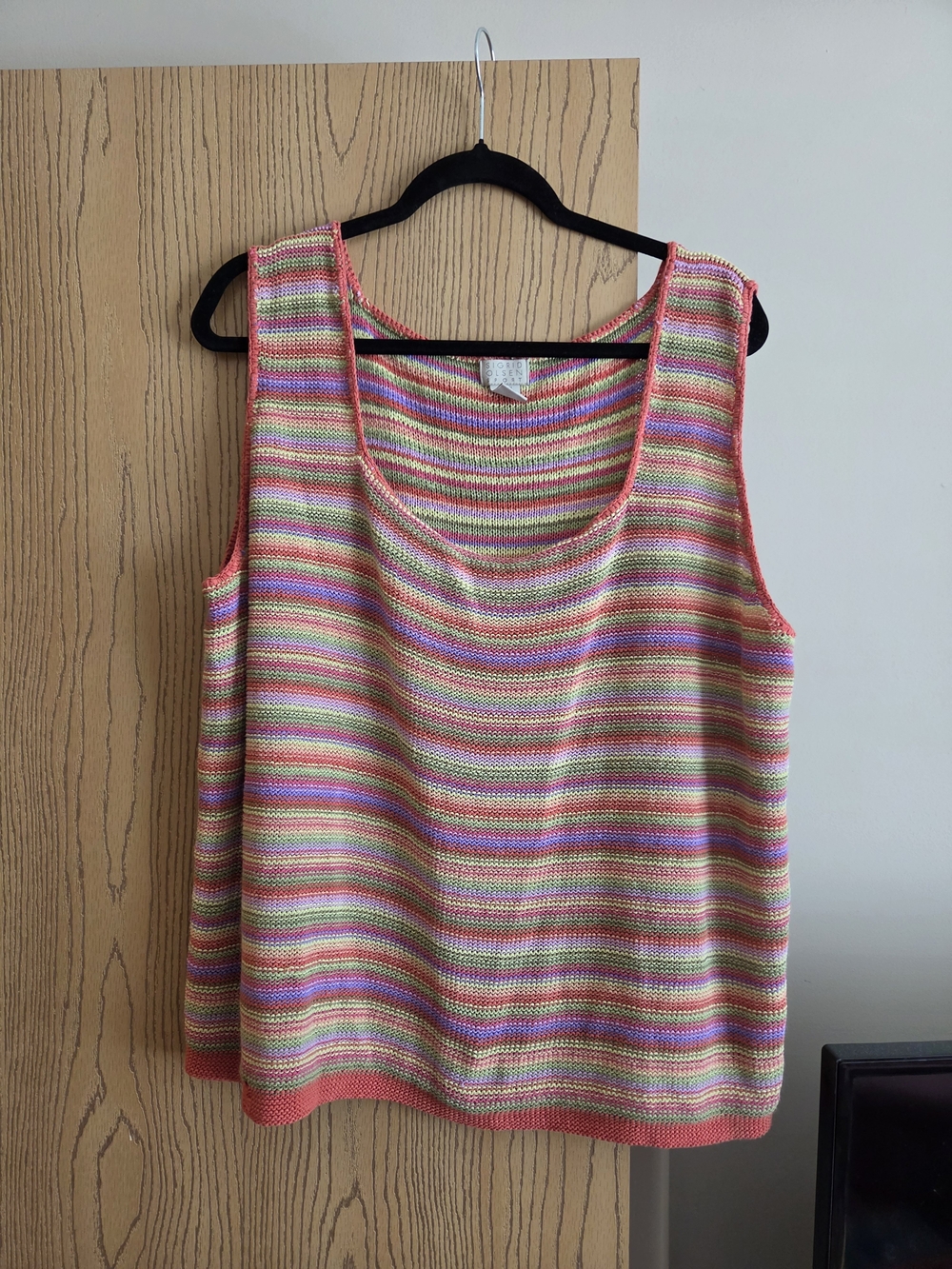 Sigrid Olsen Multicolor Striped Knit Tank - Pink, Green, Cream, Yellow